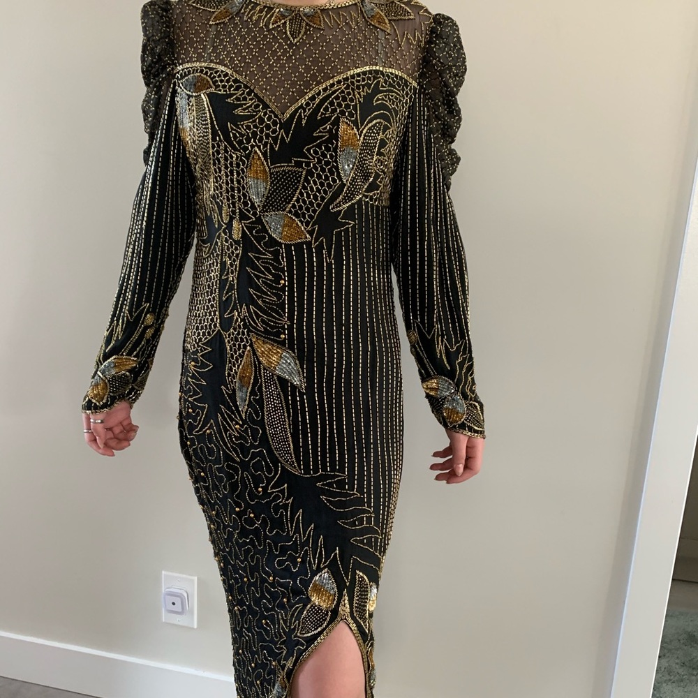 Vintage beaded and sequenced night dress